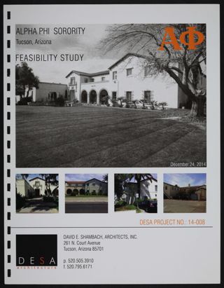 Alpha Phi Sorority, Tucson, Arizona, Feasibility Study, December 24, 2014