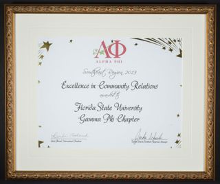 Excellence in Community Relations Framed Certificate, 2013