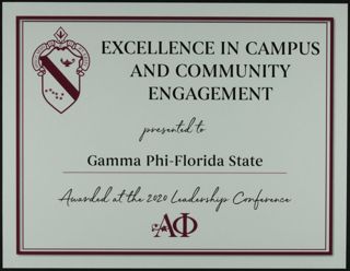 Excellence in Campus and Community Engagement Certificate, 2020