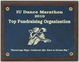 IU Dance Marathon Top Fundraising Organization Plaque, 2010