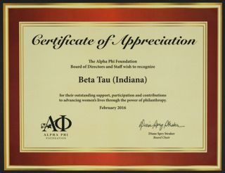 Certificate of Appreciation, February 2016