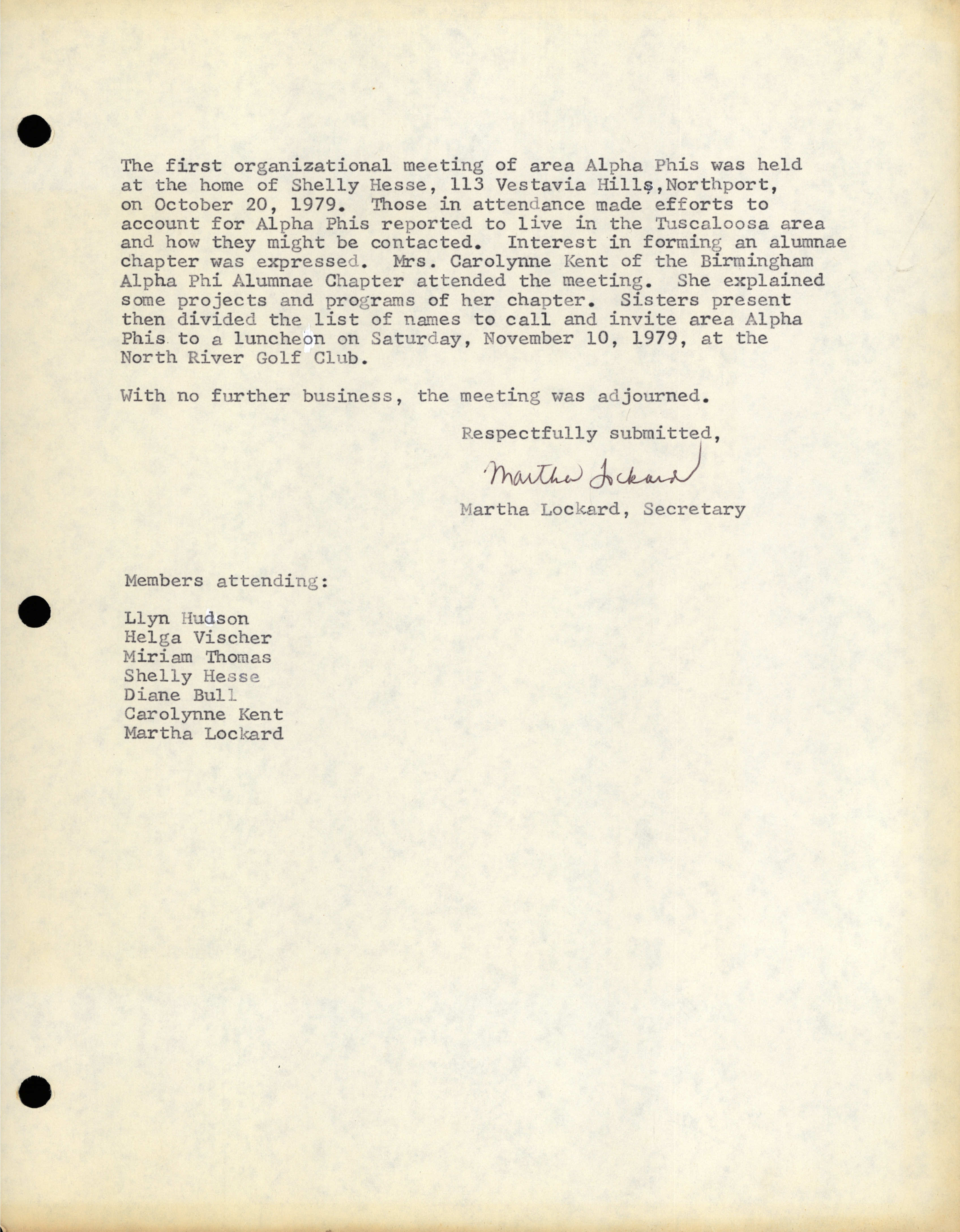 Tuscaloosa Alumnae Chapter Founded