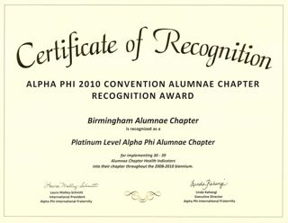Birmingham Alumnae Chapter Recognized as Platinum Level