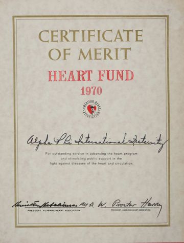 Birmingham Alumnae Chapter Heart Fund Commended by Alabama Heart Association