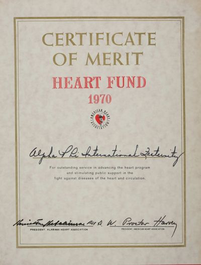 Birmingham Alumnae Chapter Heart Fund Commended by Alabama Heart Association