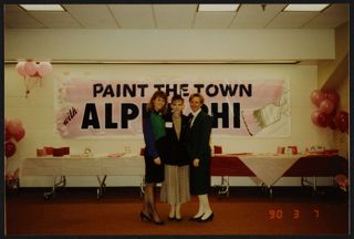 Smith, Brown, and Barnett During Beta Gamma Chapter Reestablishment Photograph, c. 1990
