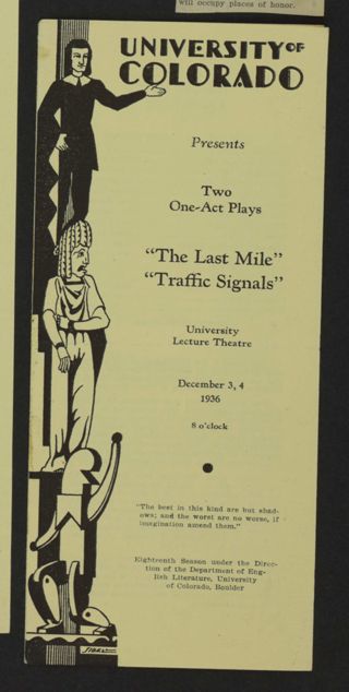 Two One Act Plays Program, December 3-4, 1936