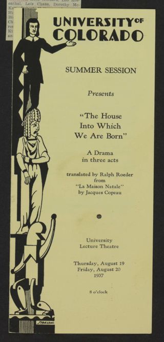 The House Into Which We Are Born Program, August 19-20, 1937