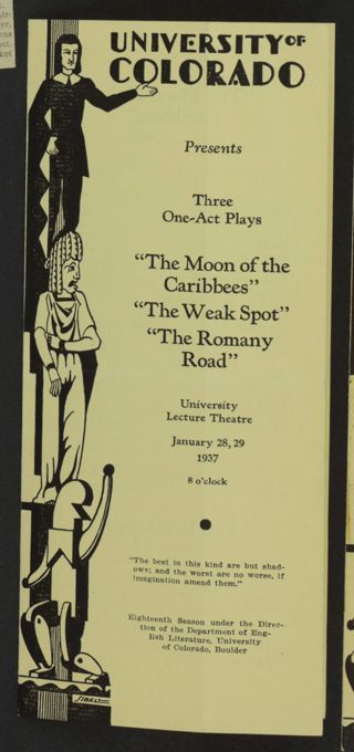 Three One Act Plays Program, January 28-29, 1937