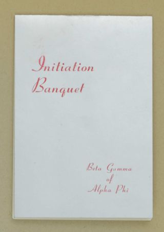 Beta Gamma of Alpha Phi Initiation Banquet Program, March 7, 1965