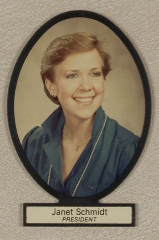 Delta Mu Chapter Composite Detail, Janet Schmidt, 1983-1984