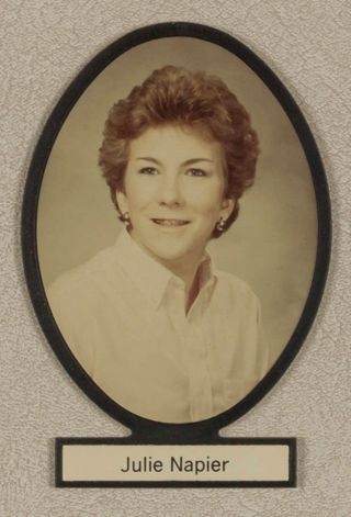 Delta Mu Chapter Composite Detail, Julie Napier, 1983-1984