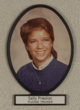 Delta Mu Chapter Composite Detail, Sally Preston, 1984-1985