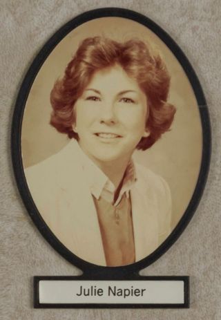 Delta Mu Chapter Composite Detail, Julie Napier, 1982-1983