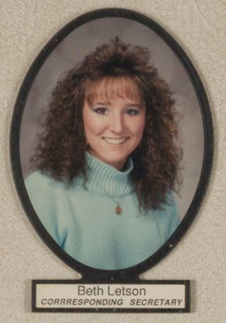 Delta Mu Chapter Composite Detail, Beth Letson, 1987-1988