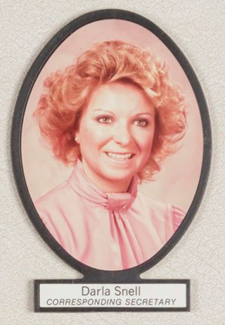 Delta Mu Chapter Composite Detail, Darla Snell, 1985-1986