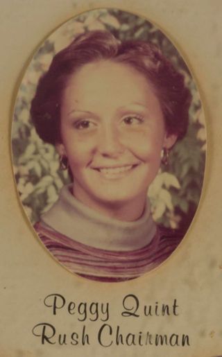 Delta Mu Chapter Composite Detail, Peggy Quint, 1976-1977