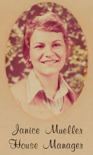 Delta Mu Chapter Composite Detail, Janice Mueller, 1974-1975