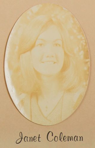 Delta Mu Chapter Composite Detail, Janet Coleman, 1974-1975