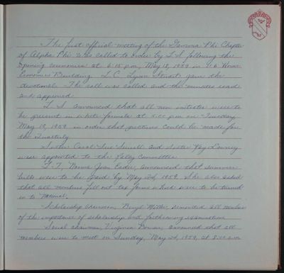 First Gamma Phi Chapter Meeting Held