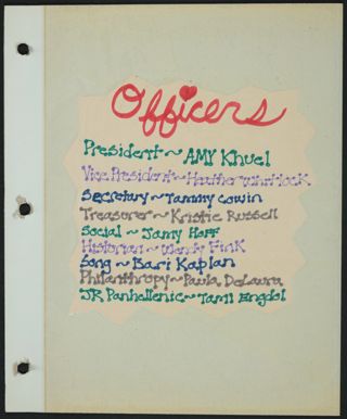 Beta Epsilon Chapter New Member Social Events Scrapbook, 1991-1992, Page 74
