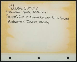 Beta Epsilon Chapter New Member Social Events Scrapbook, 1998-1999, Page 11