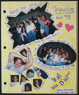 Beta Epsilon Chapter New Member Social Events Scrapbook, 1998-1999, Page 12