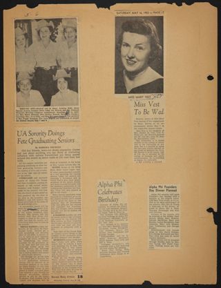 Beta Epsilon Chapter Scrapbook, 1952-1953, Page 4