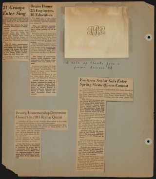 Beta Epsilon Chapter Scrapbook, 1952-1955, Page 14