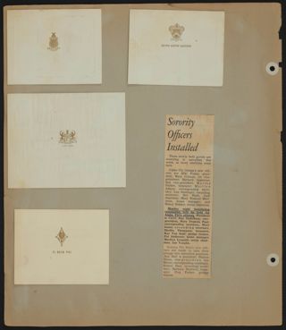 Beta Epsilon Chapter Scrapbook, 1952-1955, Page 12