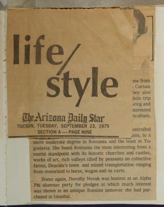 Back From the Balkans Newspaper Clipping, September 23, 1975