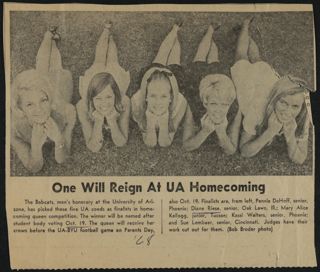 One Will Reign at UA Homecoming Newspaper Clipping, October 1968