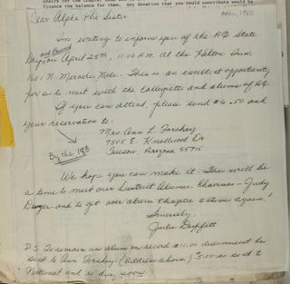 Julie Duffett to Alpha Phi Sister Letter, April 1982