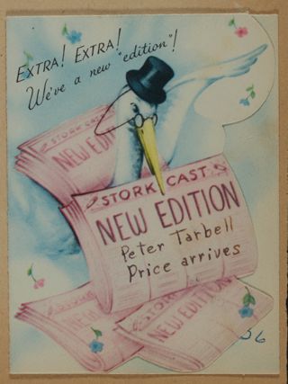 Peter Tarbell Price Birth Announcement Card, November 23, 1954