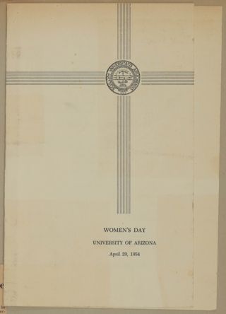 Women's Day University of Arizona Program, April 29, 1954
