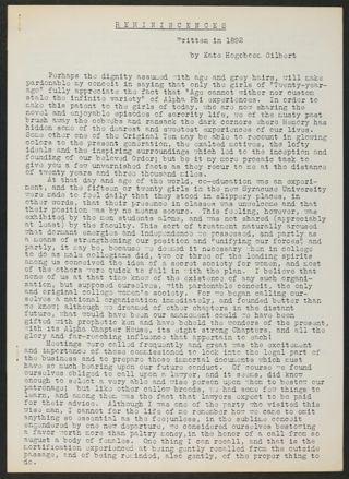 Reminiscences, 1892