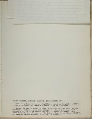 Tucson Alumnae Chapter Spring Luncheon Information Sheet, March 15, 1980