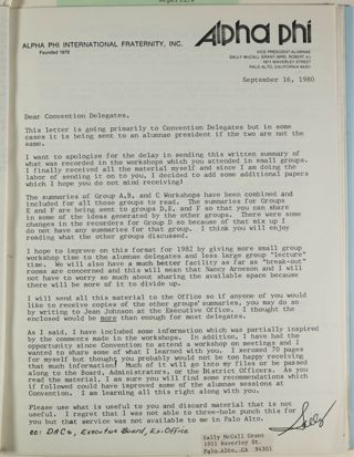 Convention Workshops Report, September 16, 1980