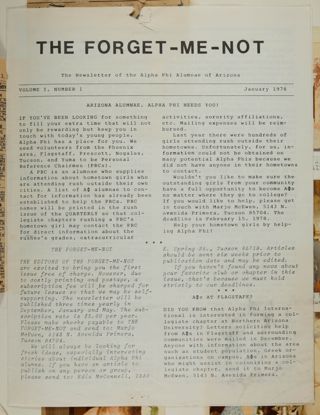 The Forget-Me-Not, Vol. I, No. 1, January 1978