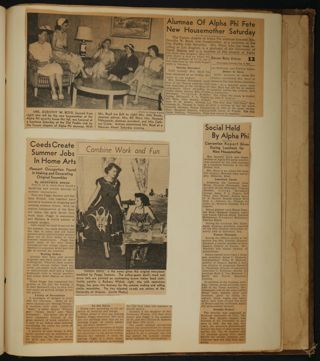 Beta Epsilon Chapter Scrapbook, 1947-1959, Page 36