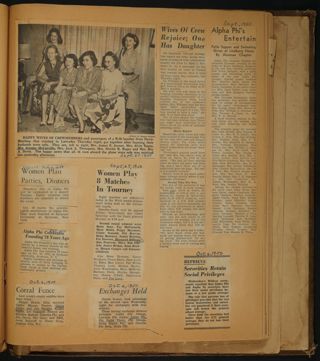 Beta Epsilon Chapter Scrapbook, 1947-1959, Page 40