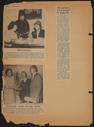 Beta Epsilon Chapter Scrapbook, 1960-1961, Page 2