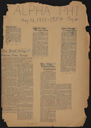 Beta Epsilon Chapter Scrapbook, 1951-1981, Page 20