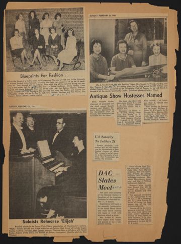 Beta Epsilon Chapter Scrapbook, 1961, Page 1