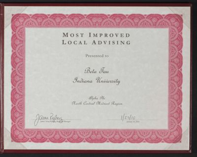 Most Improved Local Advising Award