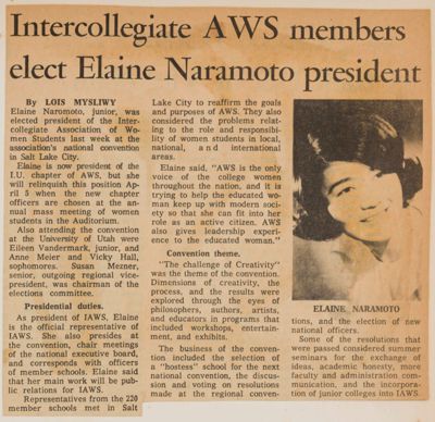 Elaine Naramoto Elected President of AWS