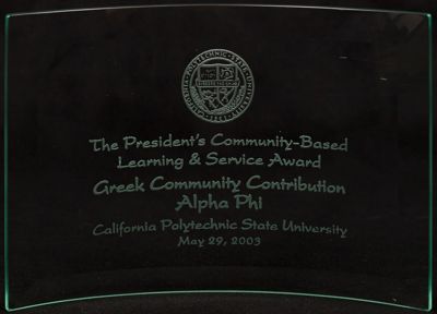 Community Based-Learning and Service Award