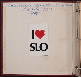 Debbie Francis Alpha Phi Scrapbook, Inside Front Cover