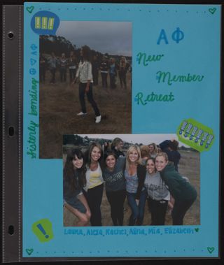 Epsilon Chi Chapter Alpha Chi Pledge Class Scrapbook, Page 33
