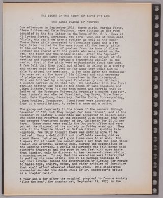 Epsilon Chi Chapter Alpha Phi Memorabilia Scrapbook, Page 12